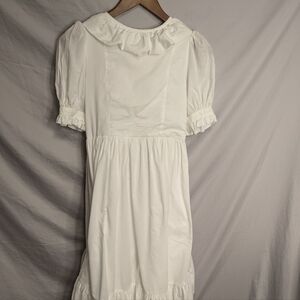 Laura Ashley White Cotton Girl's Dress Fit and Flare Flounces in Back